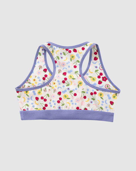 Top con espalda deportiva elaborado en algodón para niña#color_b75-marfil-estampado-flores