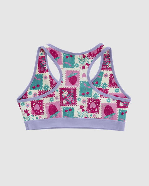Top con espalda deportiva elaborado en algodón para niña#color_b76-marfil-estampado-corazon