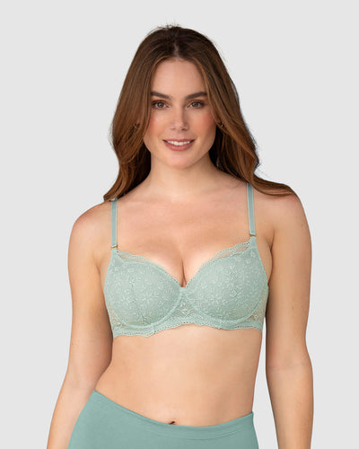 Brasier de realce suave en encaje con cargaderas multiusos#color_620-verde-claro