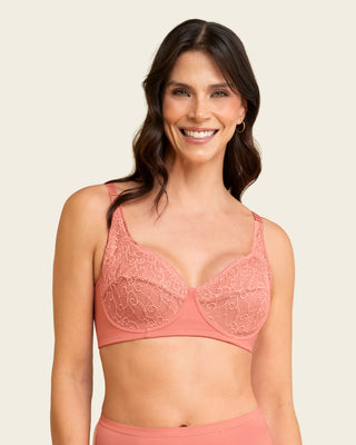 Brasier triangular con copas en encaje y espalda en tela lisa#color_118-salmon