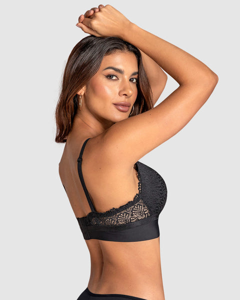 Brasier sin arco Liso y Encaje#color_700-negro