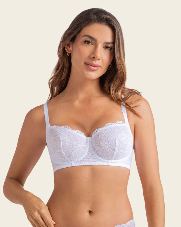 Brasier con copas en encaje y espalda en tul