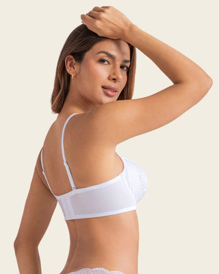Brasier con copas en encaje y espalda en tul#color_000-blanco
