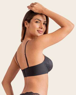 Brasier con copas en encaje y espalda en tul#color_700-negro