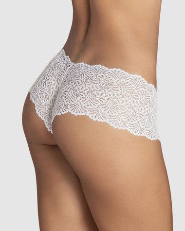 Panty estilo hipster en encaje sexy con refuerzo en algodón#color_003-blanco