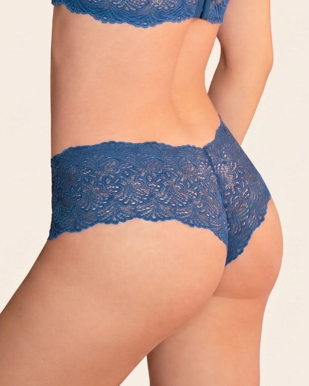 Panty estilo hípster en encaje sexy con refuerzo en algodón