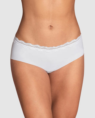 Panty hípster con encaje en cintura tiro medio#color_000-blanco