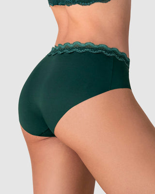 Panty hípster con encaje en cintura tiro medio#color_171-verde-oscuro