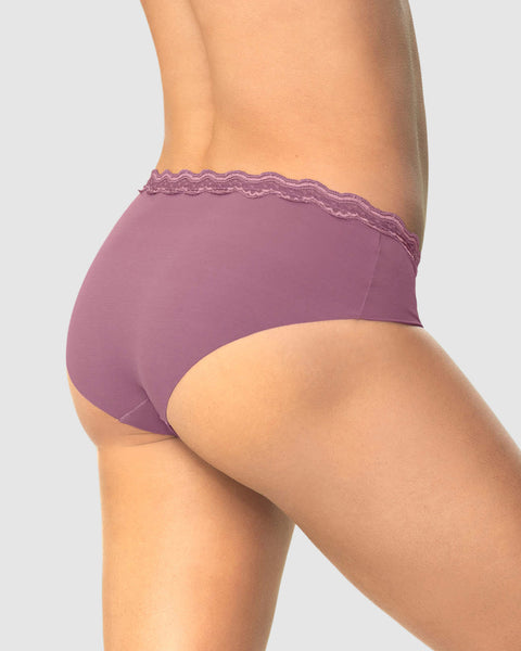 Panty hípster con encaje en cintura tiro medio#color_402-morado-claro