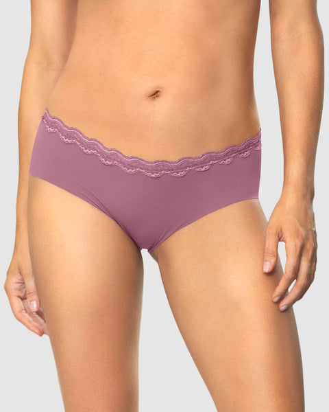 Panty hípster con encaje en cintura tiro medio#color_402-morado-claro