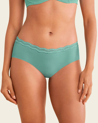 Panty hípster con encaje en cintura tiro medio#color_644-menta