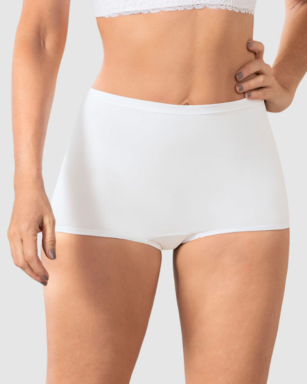 Bóxer tiro alto en tela lisa