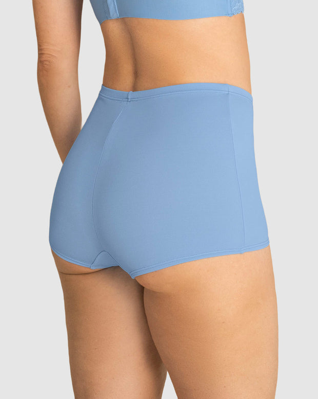 Bóxer tiro alto en tela lisa