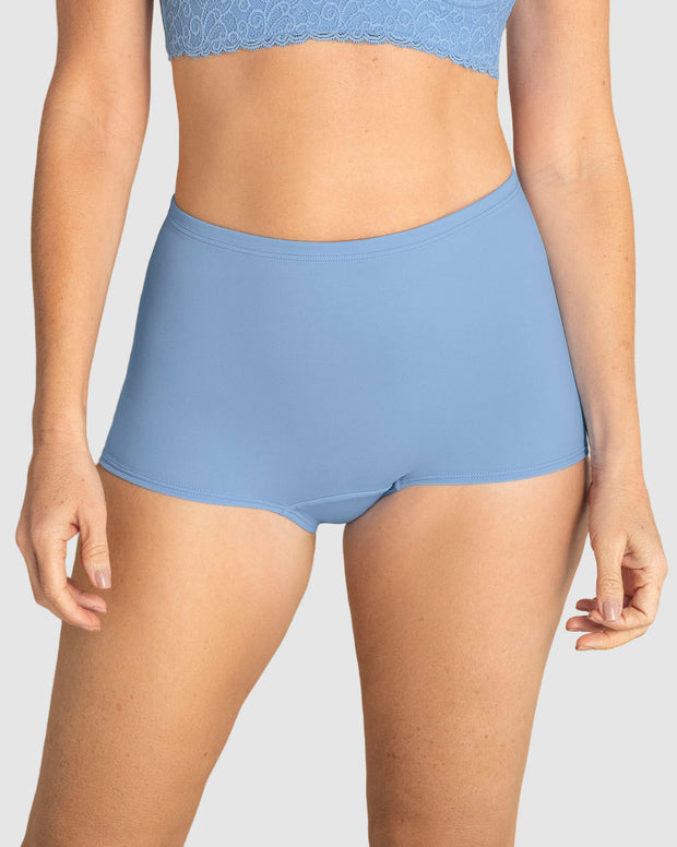 Bóxer tiro alto en tela lisa