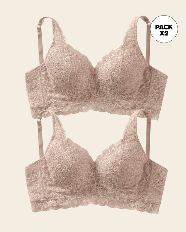 Paquete x2 brasieres en encaje ideal para busto pesado sexy support