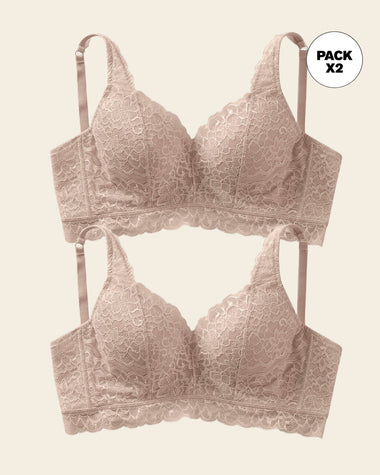 Paquete x2 brasieres en encaje ideal para busto pesado sexy support#color_802-habano