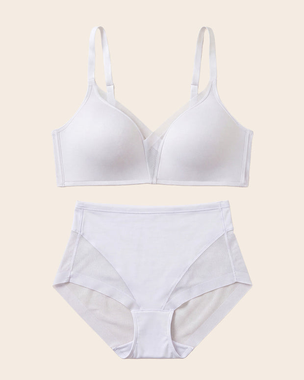 Magical Bra + Panty clásico invisible con tul en Blanco