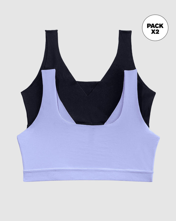 Paquete x 2 tops invisibles doble escote
