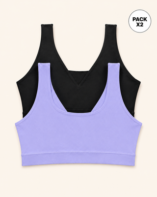 Paquete x 2 tops invisibles doble escote#color_s06-morado-claro-negro