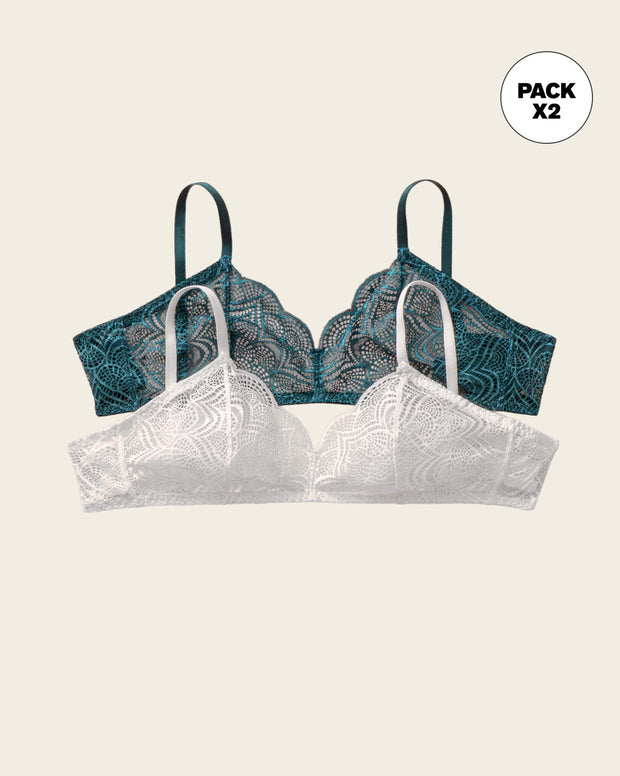 Paquete x 2 bralettes desestructurados y ligeros