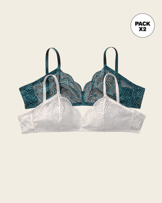 Paquete x 2 bralettes desestructurados y ligeros#color_s05-blanco-verde