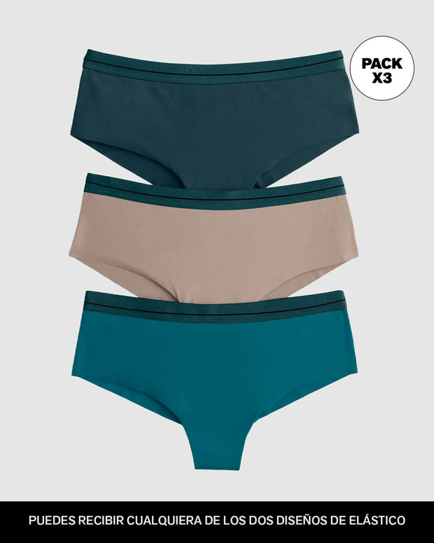 Panties cacheteros paquete x 3 ultracómodos#color_s08-arena-azul-verde-oscuro