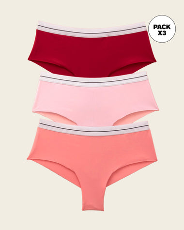 Panties cacheteros paquete x 3 ultracómodos#color_s20-coral-rojo-rosado