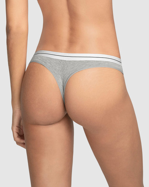 Paquete x 4 brasileras en algodón jaspe con elástico suave en cintura#color_288-gris-jaspe