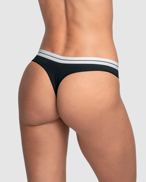 Paquete x 6 brasileras en algodón con elástico suave en cintura#color_700-negro