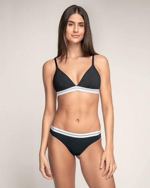 Paquete x 6 brasileras en algodón con elástico suave en cintura#color_700-negro