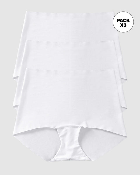 Paquete x 3 bóxers efecto invisible, tiro alto#color_000-blanco