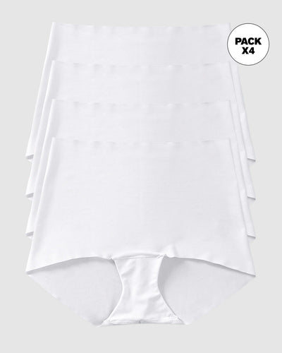 Paquete x 4 bóxers efecto invisible, tiro alto#color_000-blanco