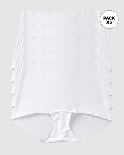 Paquete x 5 bóxers efecto invisible, tiro alto#color_000-blanco