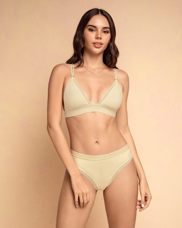 Paquete x 3 panties brasilera Liso + Encaje