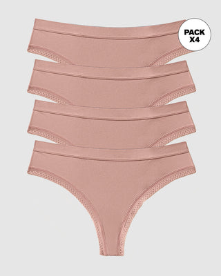 Paquete x 4 panties brasilera Liso + Encaje#color_a22-palo-de-rosa