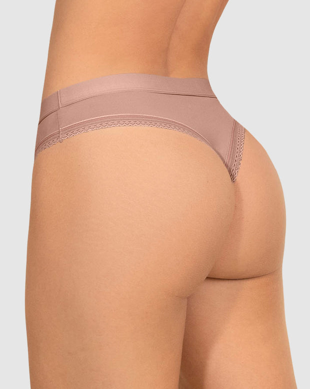 Paquete x 4 panties brasilera Liso + Encaje