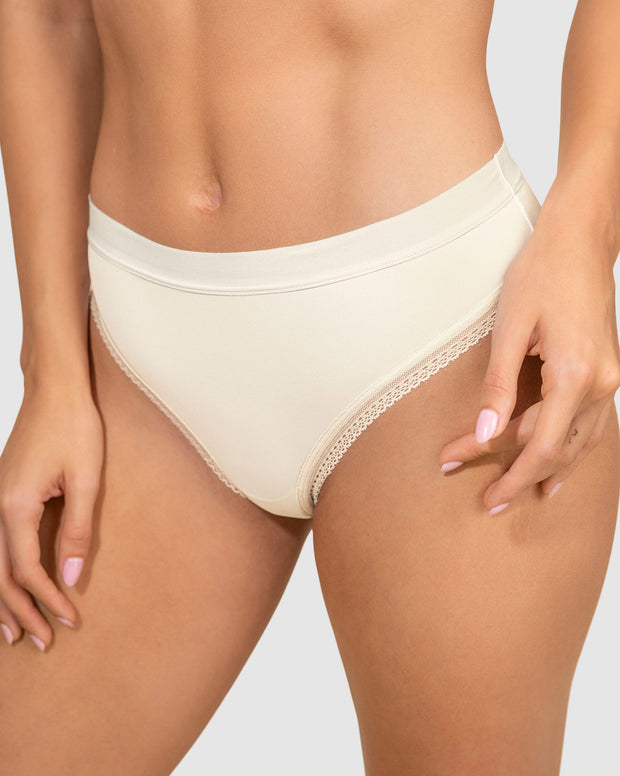 Paquete x 6 panties brasilera Liso + Encaje