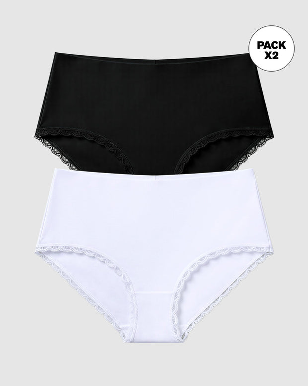 Paquete x 2 panties cacheteros, sin elásticos en cintura
