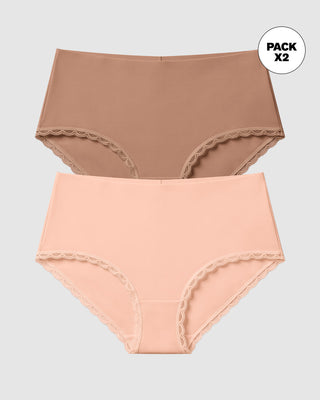 Paquete x 2 panties cacheteros, sin elásticos en cintura#color_s02-durazno-cafe-medio