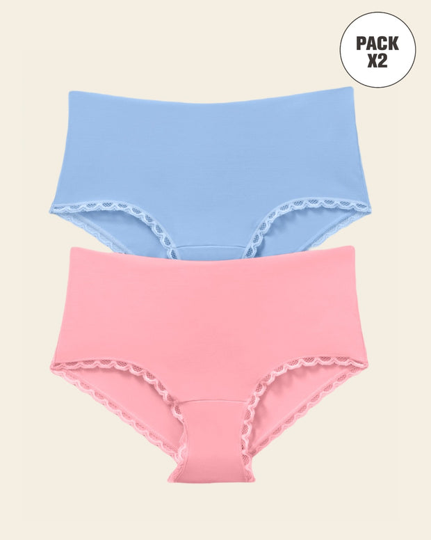Paquete x 2 panties cacheteros, sin elásticos en cintura