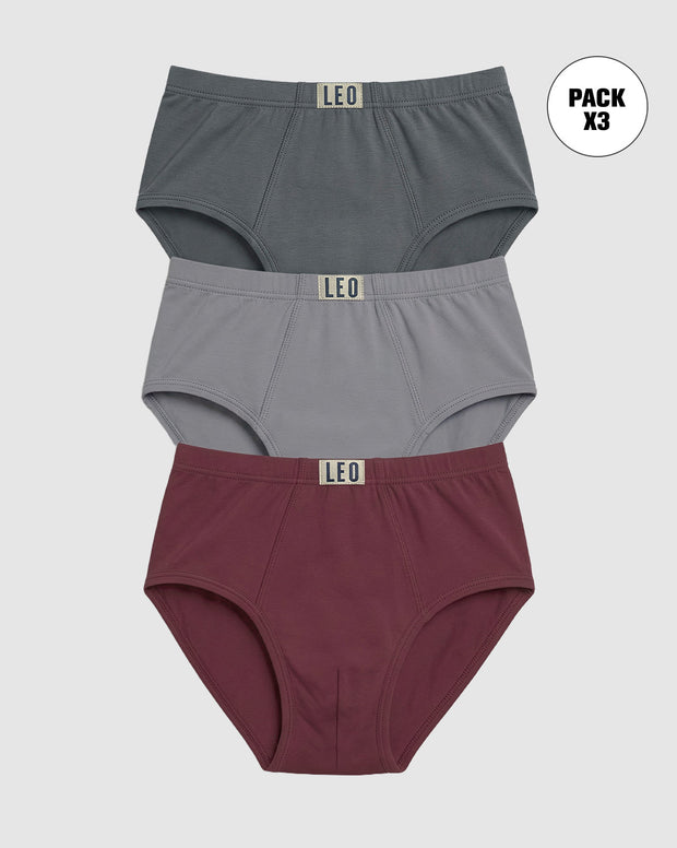 Paquete x 3 Pantaloncillos Clásicos Leo 100% en Algodón