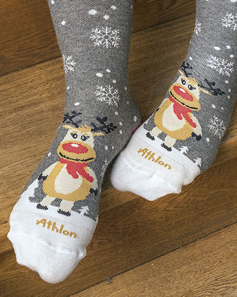 Calcetines Athlon de compresión media graduada 15/20 en algodón#color_500-gris