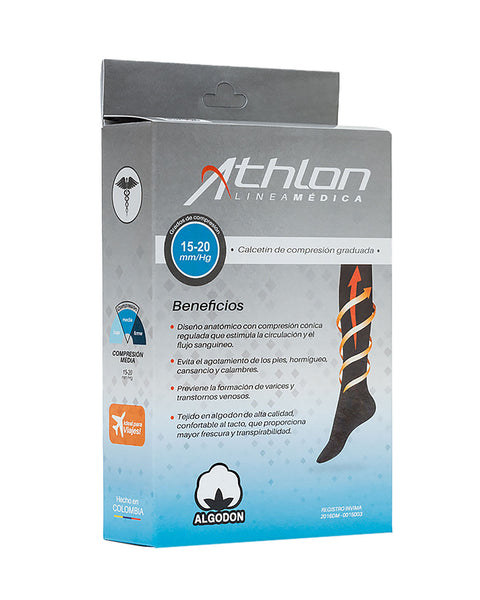 Calcetines athlon de compresión media graduada 15/20 en microfibra#color_700-negro