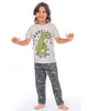 Pijama Niño pantalón + camiseta estampada Cool & Dry#color_601-estampado-verde-blanco