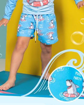 Pantaloneta de baño niño Cool & Dry#color_521-azul-agua