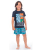 Pijama niño short + camiseta Cool & Dry#color_547-azul-oscuro