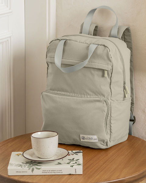 Morral plegable con 2 bolsillos exteriores#color_849-beige