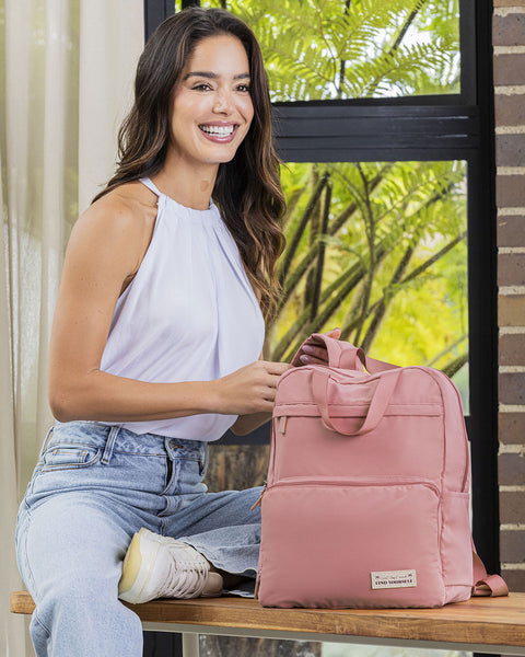 Morral plegable con 2 bolsillos exteriores#color_997-surtido-rosado