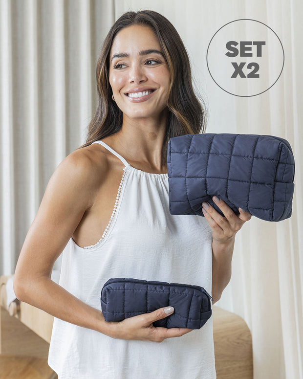 Set X2 cosmetiqueras con cierre superior