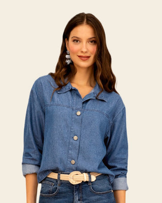 Chaqueta denim con  bordado en espalda#color_024-azul-oscuro